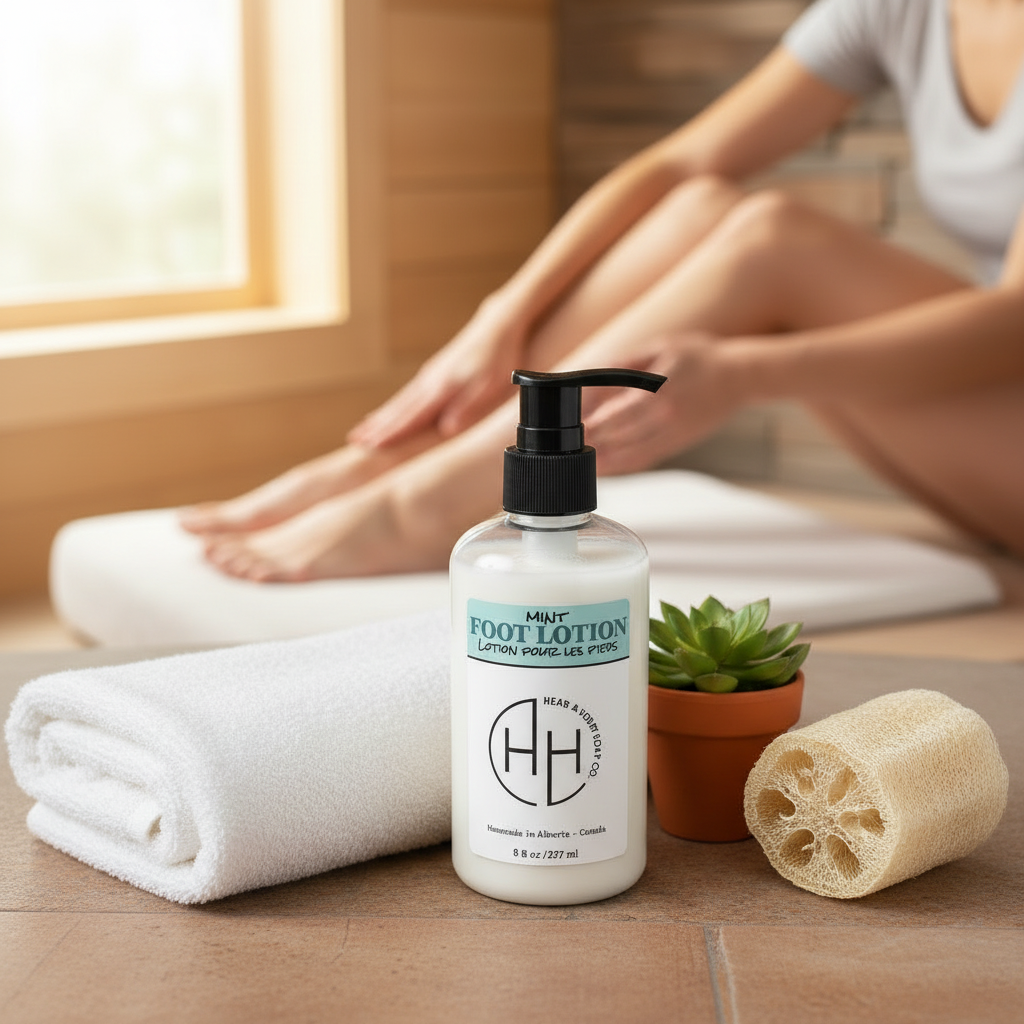 Mint Foot Lotion - Bathroom Setting