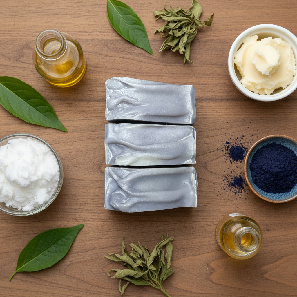 Wild Child handmade soap bars top view with natural ingredients