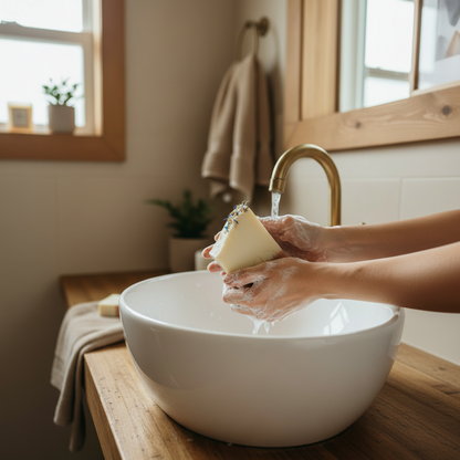 Bouquet Soap - Square Format Hand Washing Scene