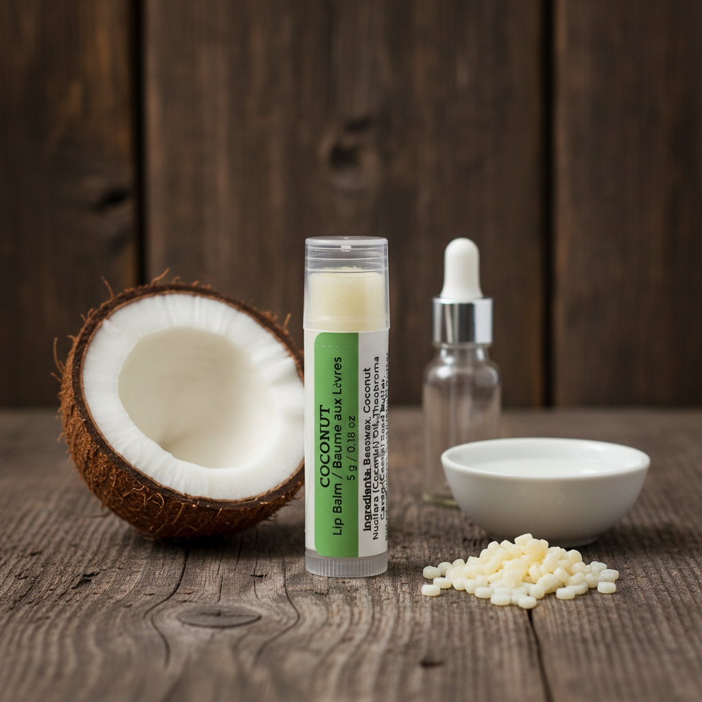 Coconut Lip Balm - Rustic Dark Wood