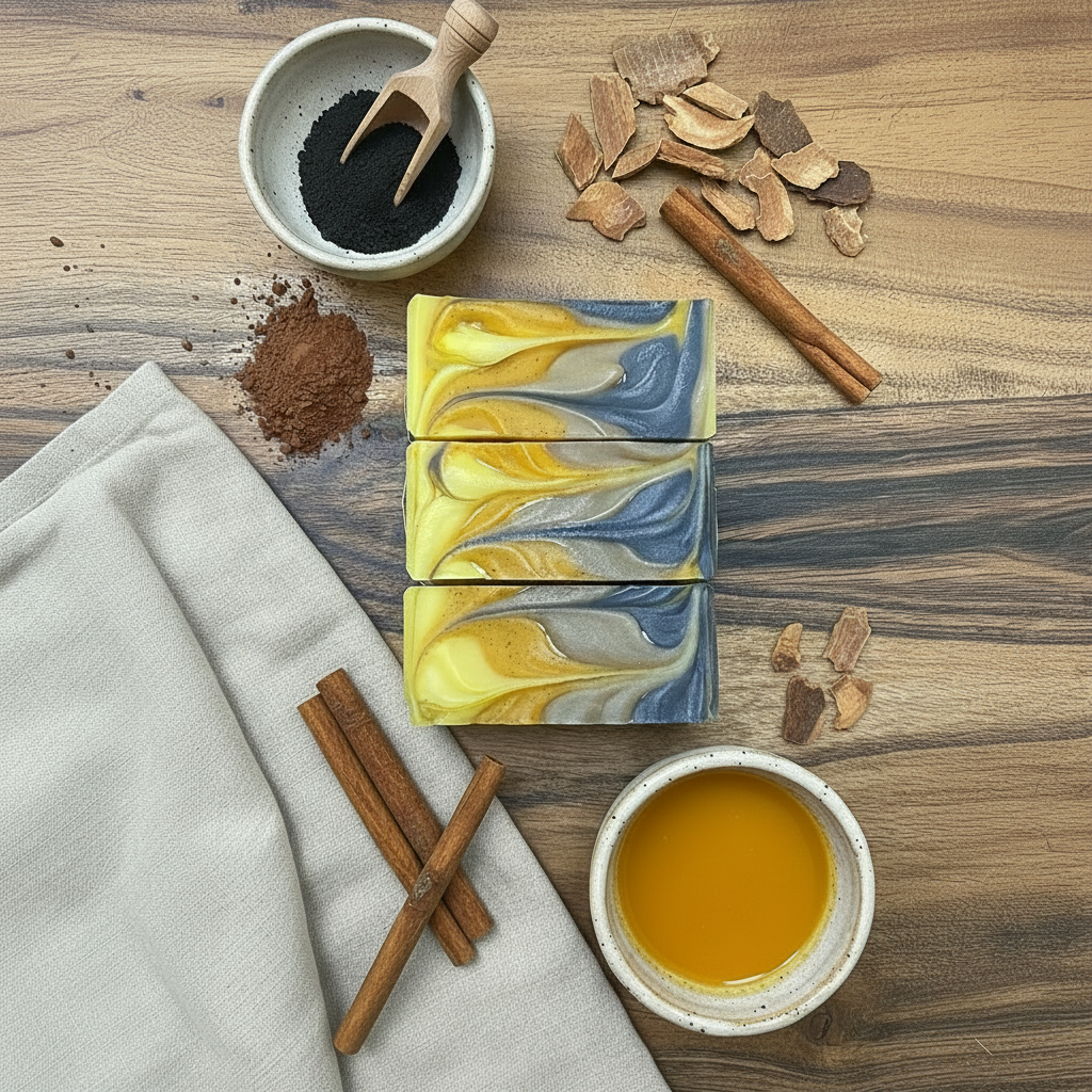 Fireside Spice Soap - Square Format Top View No Chocolate