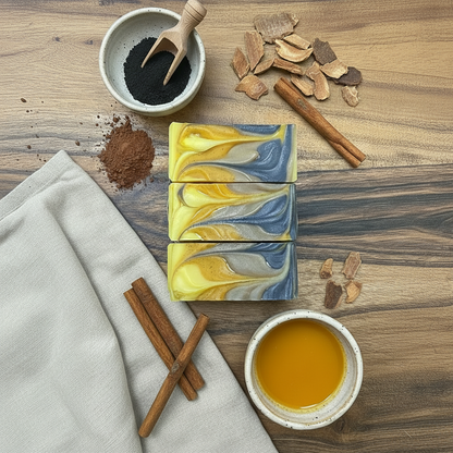 Fireside Spice Soap - Square Format Top View No Chocolate