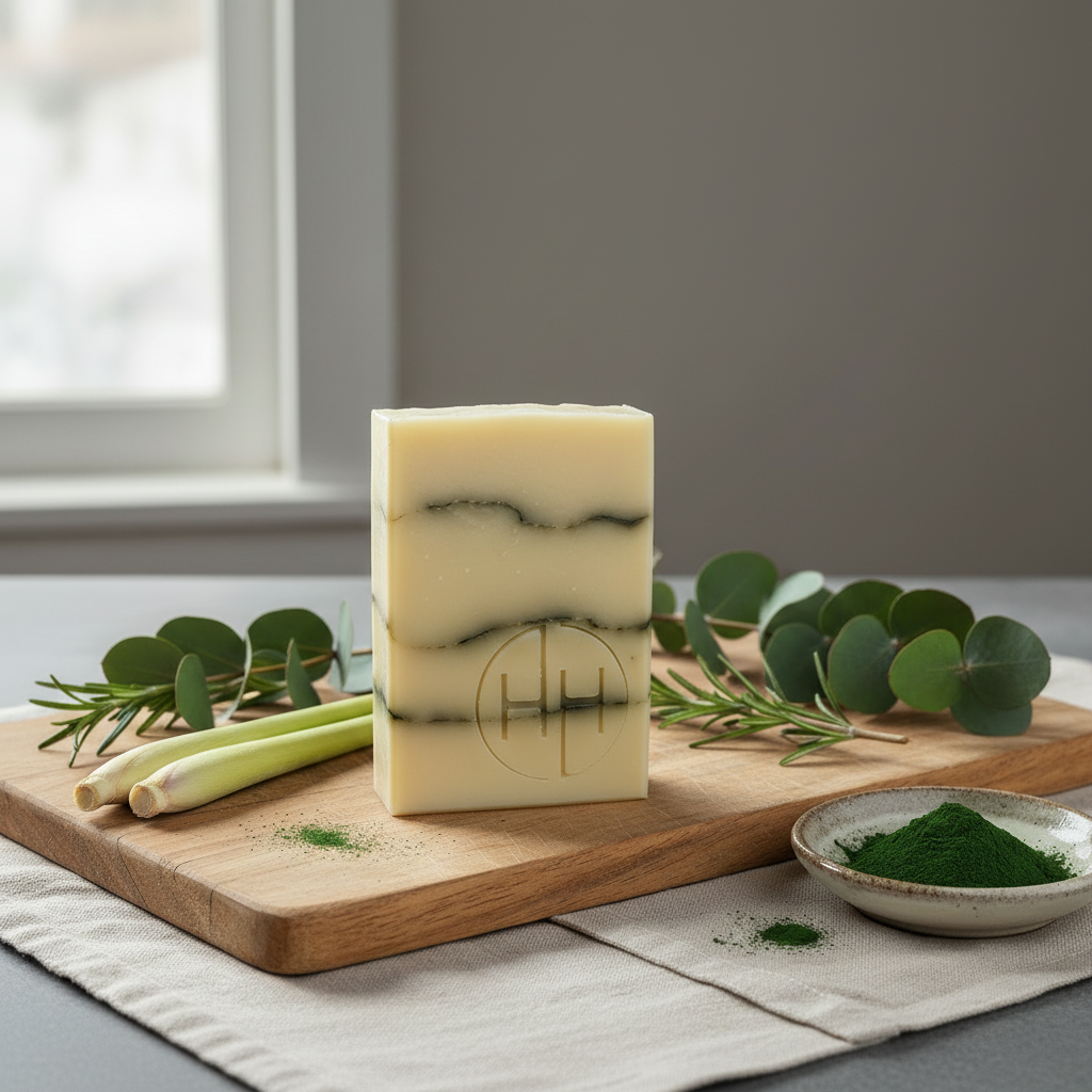 Fresh Soap - Square Format on Cutting Board