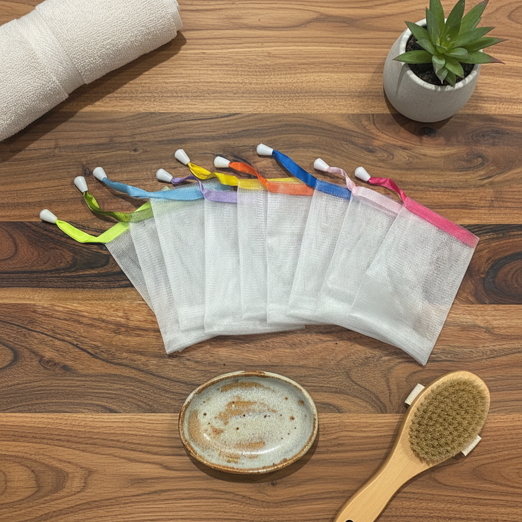 Mesh Soap Bags - Rustic Bathroom