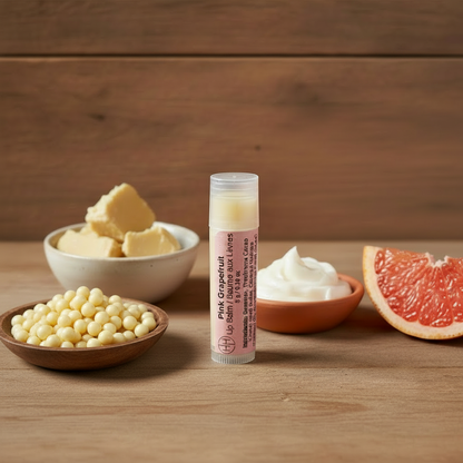 Pink Grapefruit Lip Balm - With Beeswax Pellets
