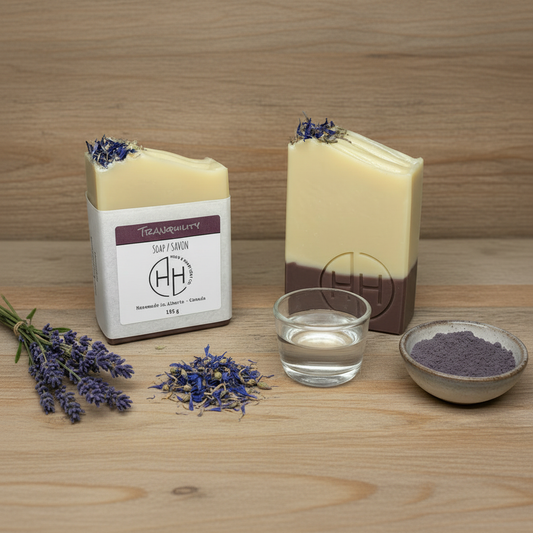 Tranquility Soap - Square Format with Ingredients